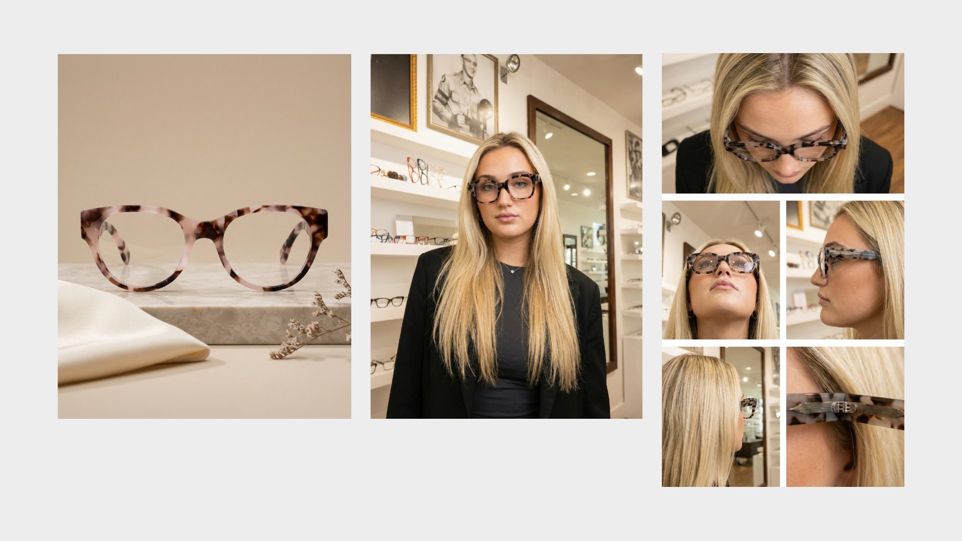 SEE Eyewear campaign territories: Nice Glasses, The Architect's Essentials, The Closest Thing to Custom
