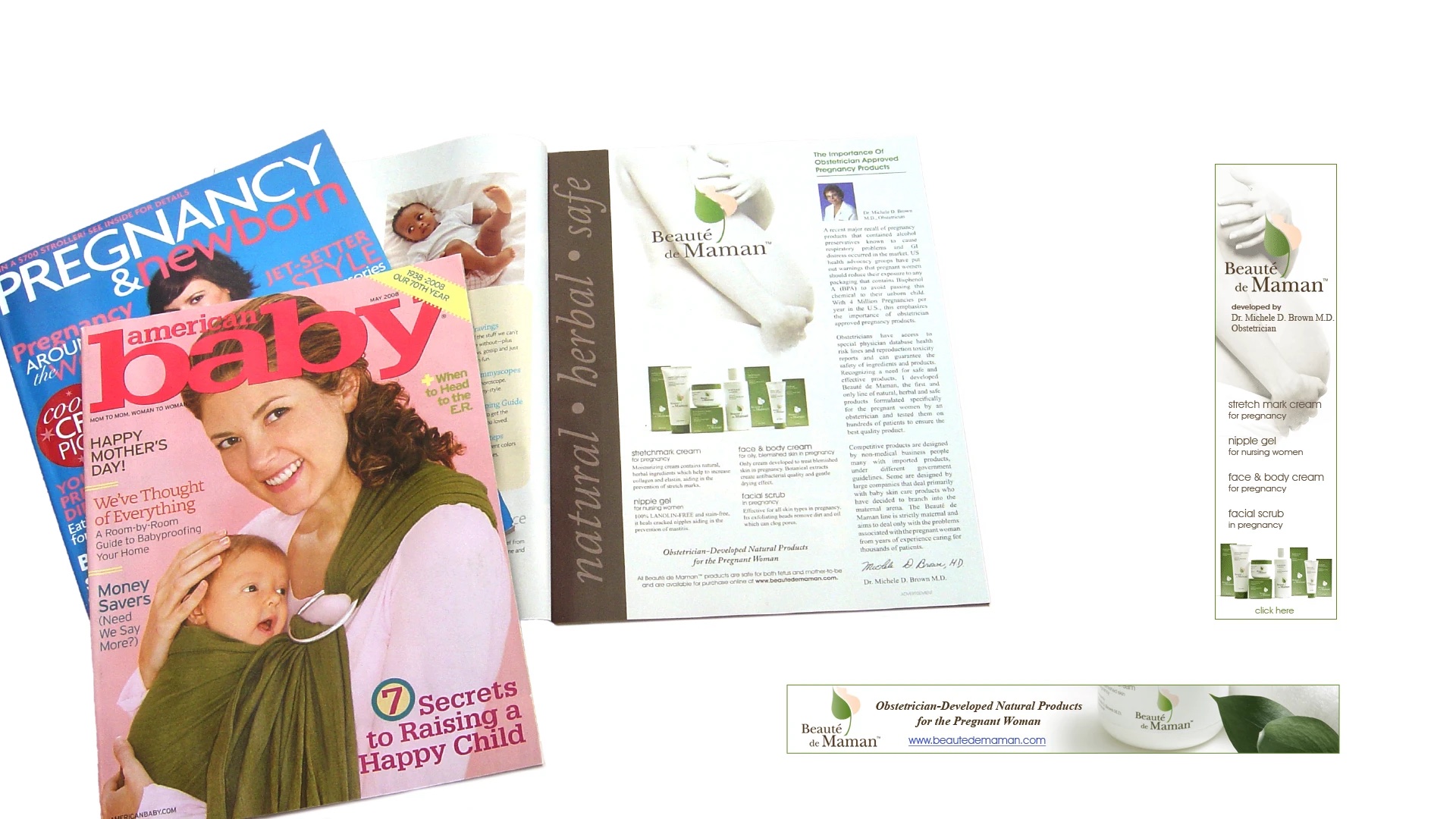 Magazine advertising in American Baby and Pregnancy & Newborn, with web banners