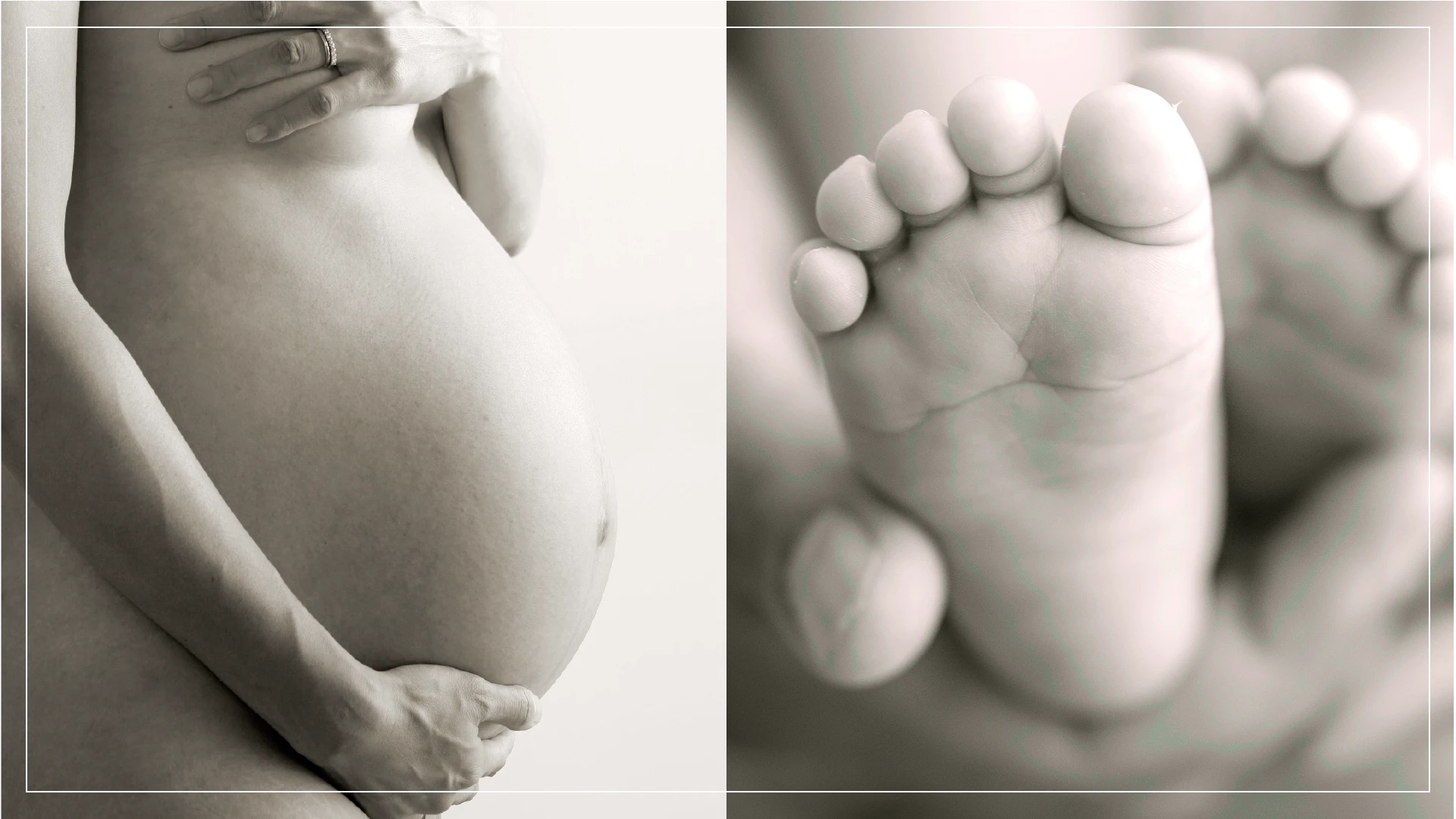 Black and white maternity and newborn photography