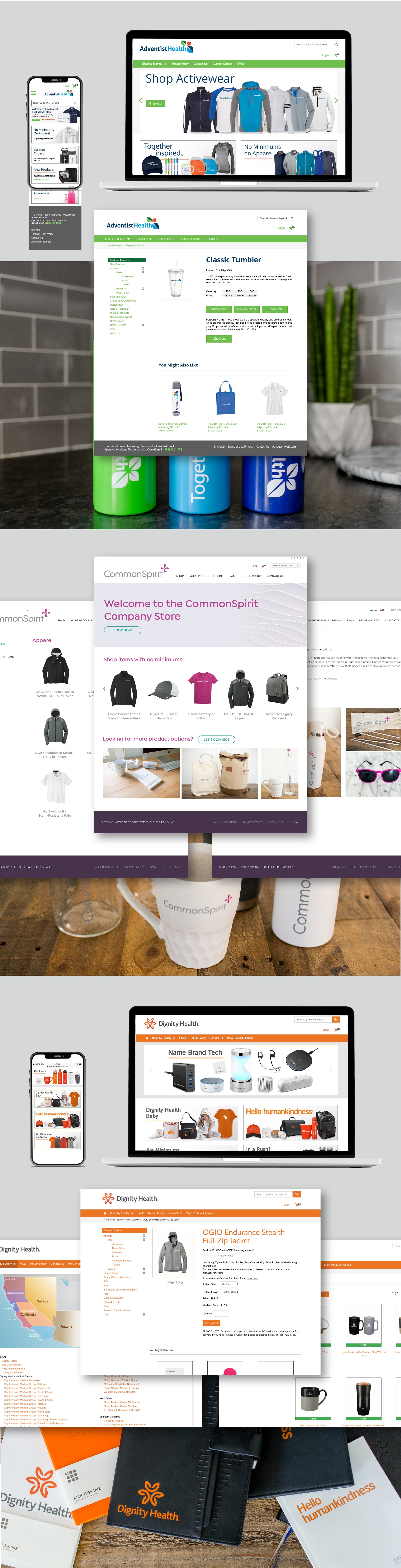 Healthcare eCommerce — Brand Storefront UI and promo products