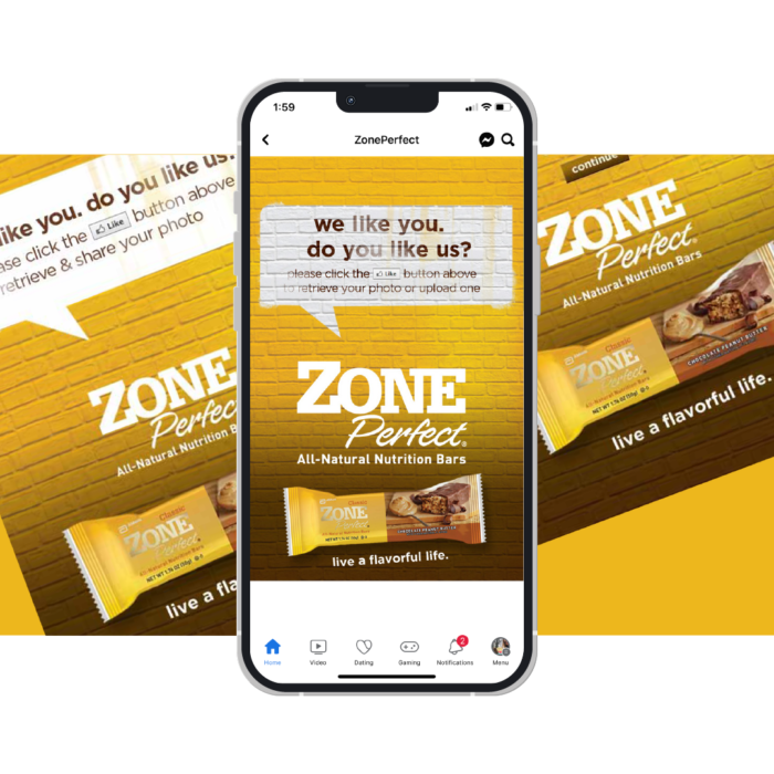 interactive app UI for experiential consumer activation campaign