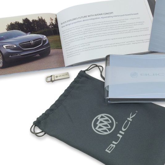 Buick branding media kit auto show print packaging design