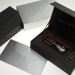 Corvette branding stingray auto show print design packaging