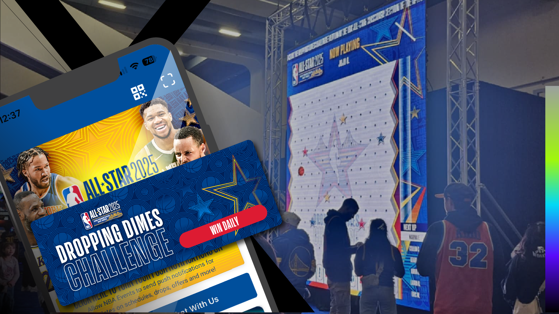 NBA Experiences, Giant Digital Plinko Game Wall, Experiential Designer